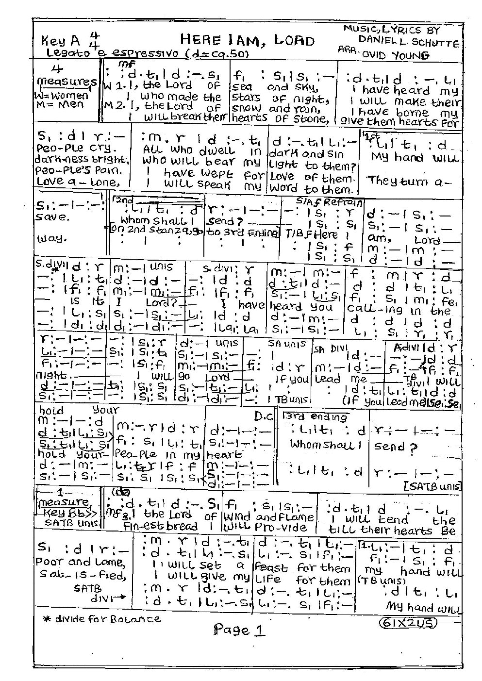 HERE I AM, LORD - Choir Script PDF Thumbnail