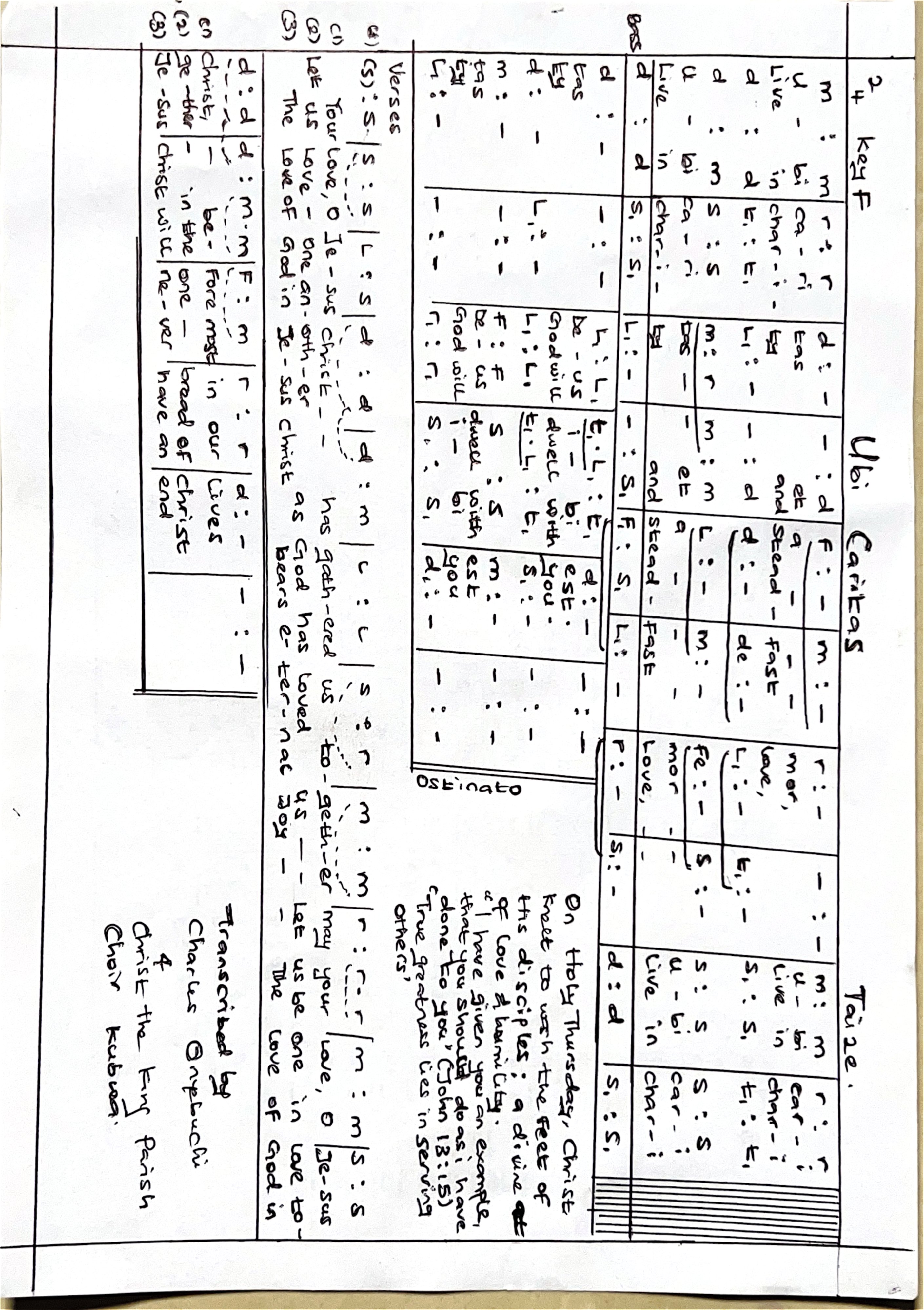 Ubi Caritas - Choir Script PDF Thumbnail