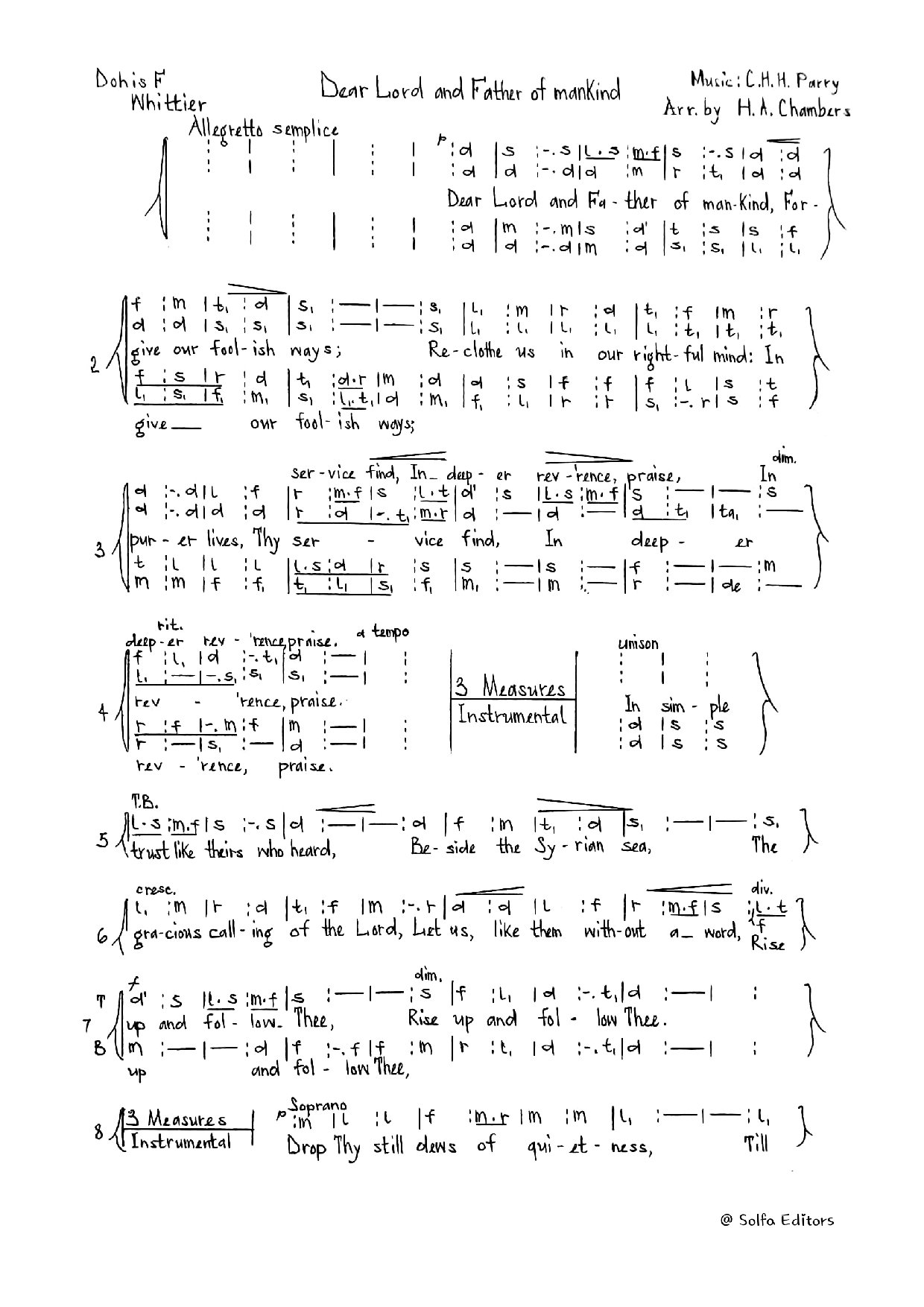 (Concert) Dear Lord And Father - Chambers