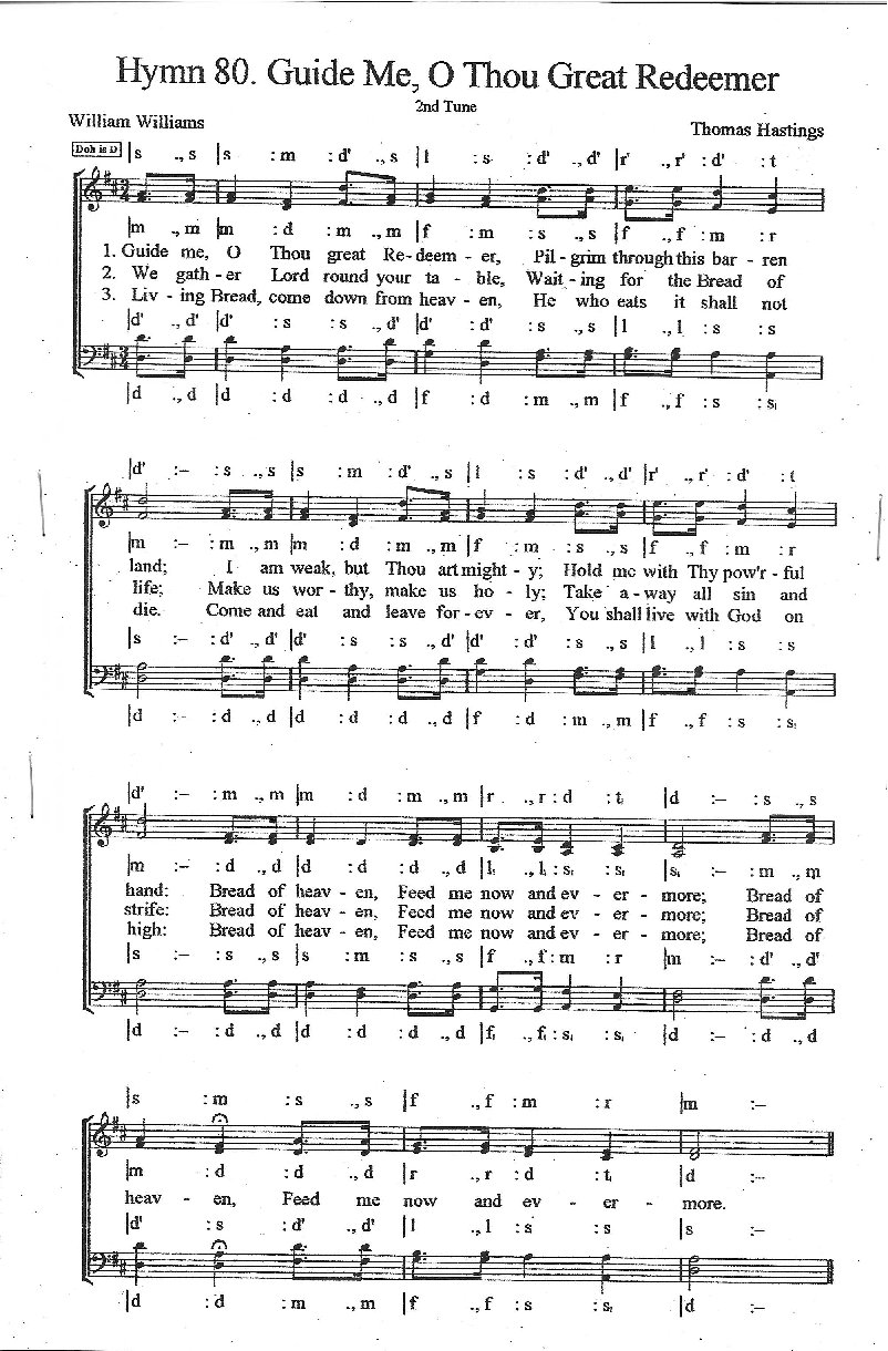 Hymn 80. Guide Me, O Thou Great Redeemer - Choir Script PDF Thumbnail