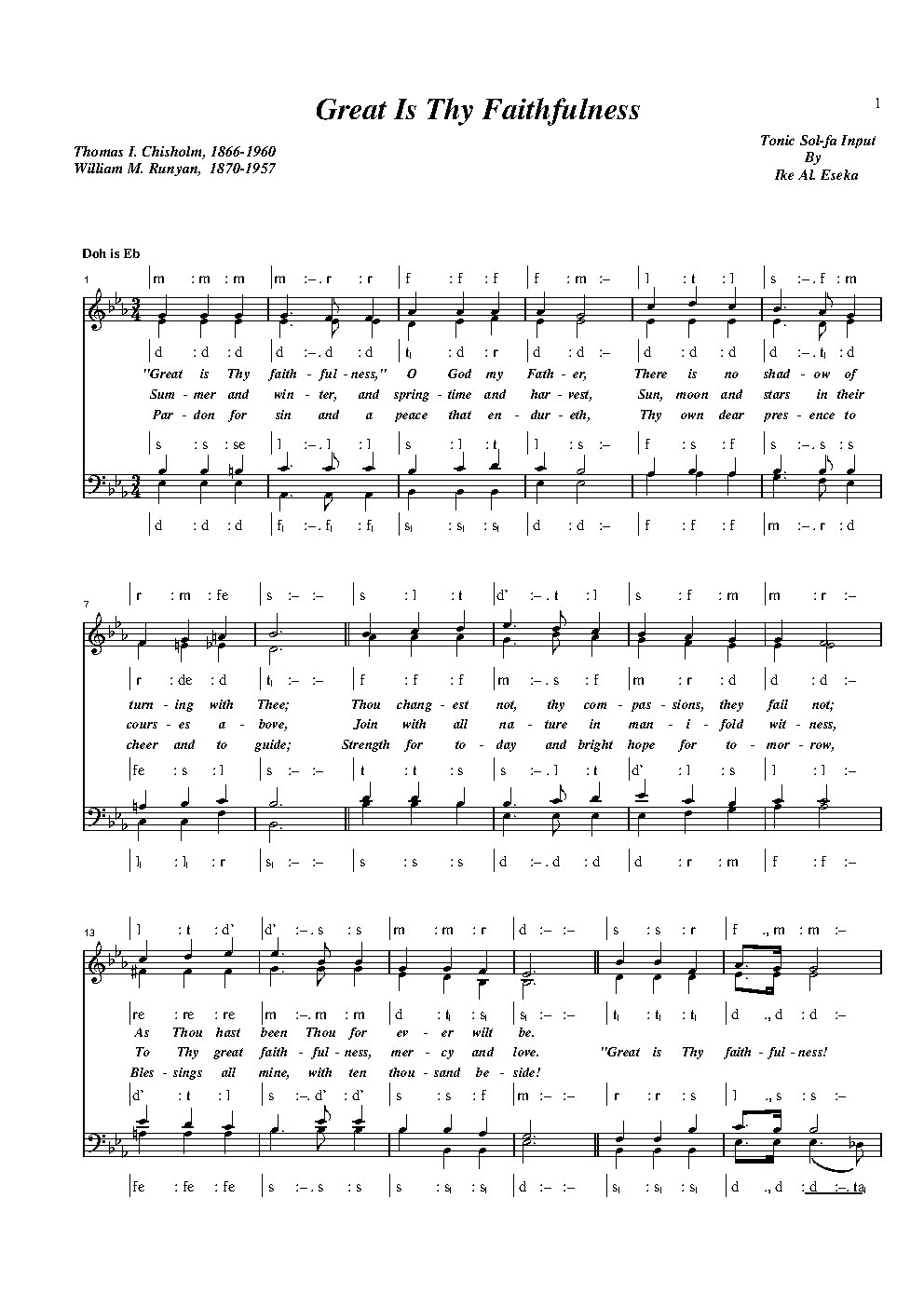 Great Is Thy Faithfulness - Choir Script PDF Thumbnail