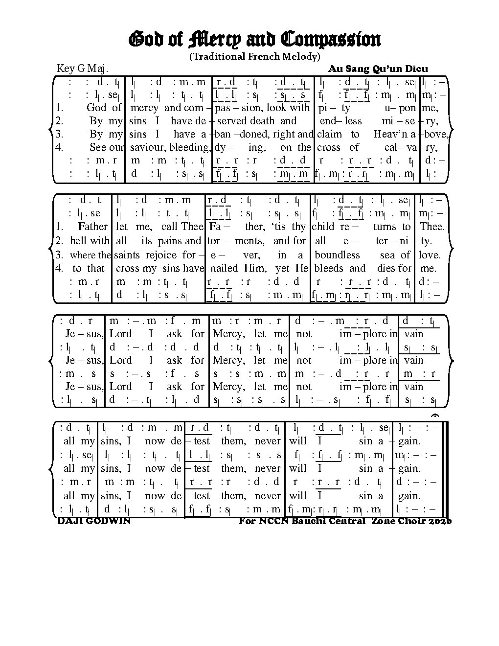God of Mercy and Compassion - Choir Script PDF Thumbnail
