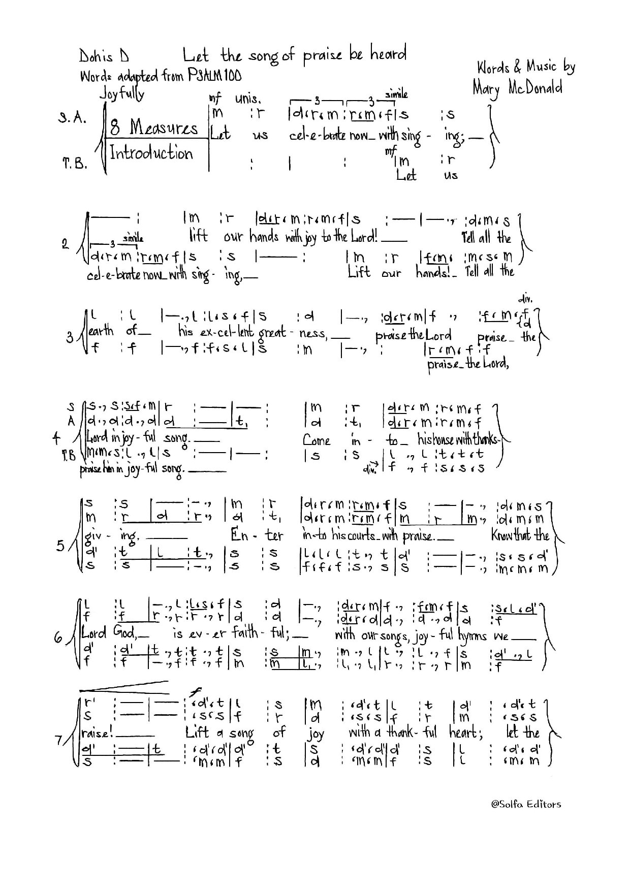 (Concert) Let The Song Of Praise - Mcdonald