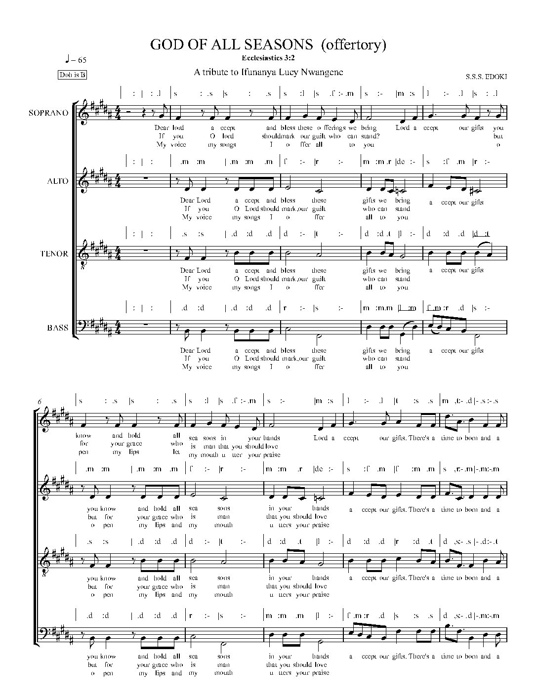 GOD OF ALL SEASONS (offertory)