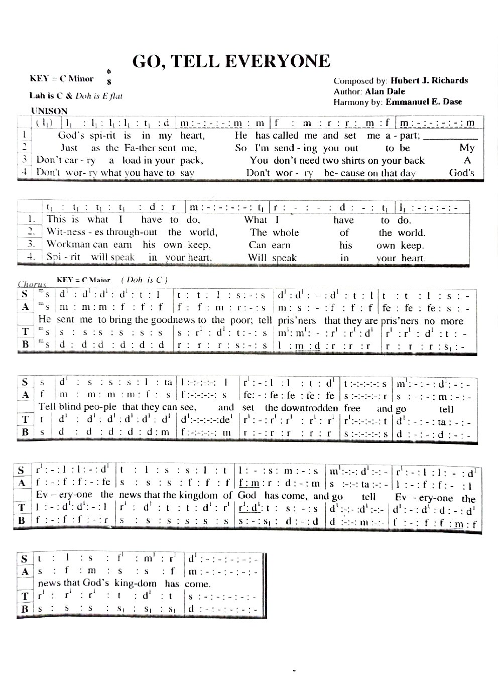 GO, TELL EVERYONE - Choir Script PDF Thumbnail