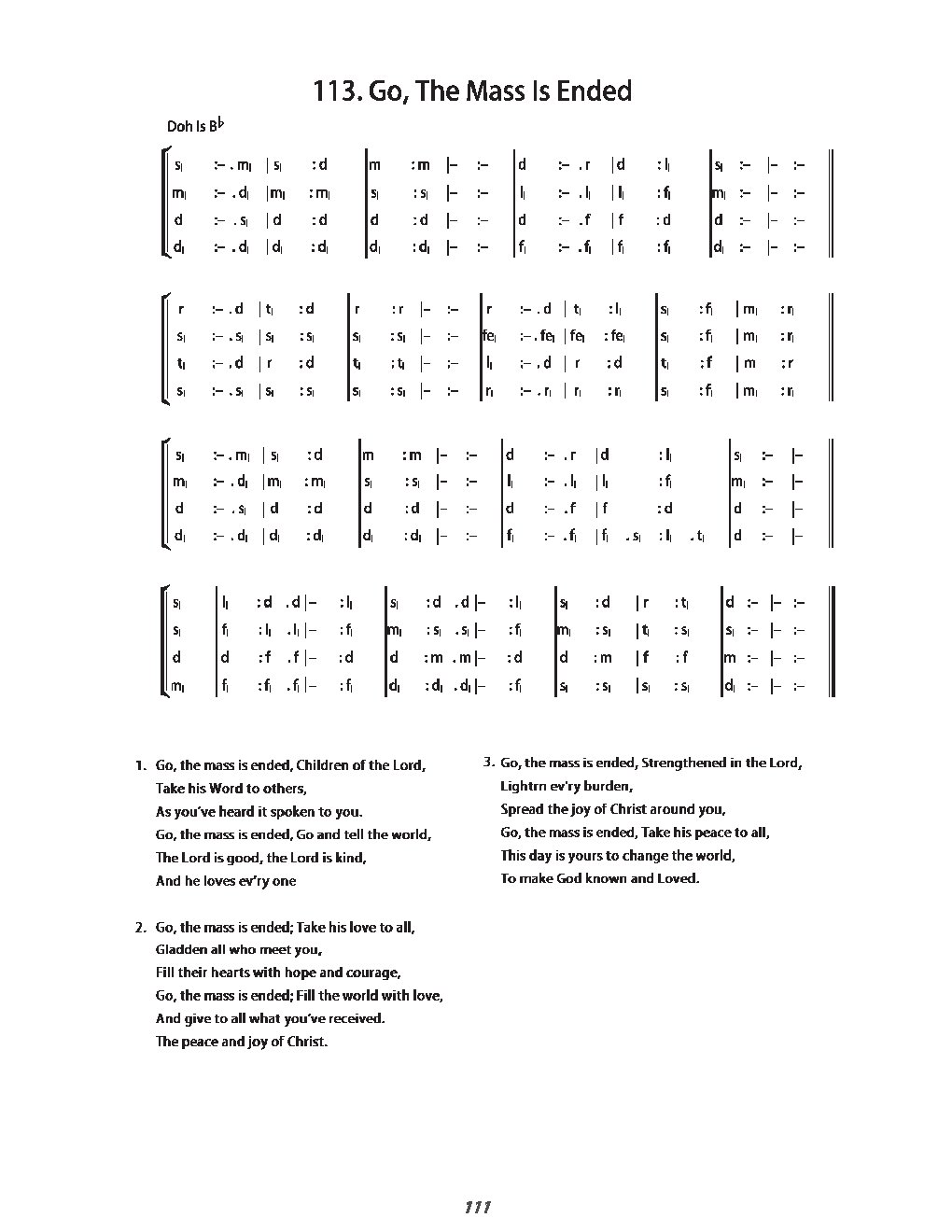113. Go, The Mass Is Ended - Choir Script PDF Thumbnail