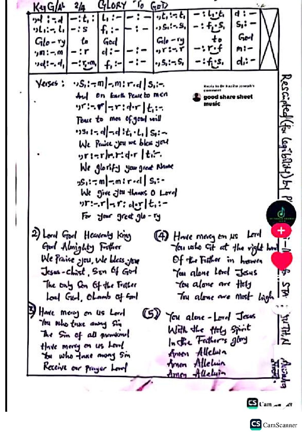 GLORY TO GOD - Choir Script PDF Thumbnail