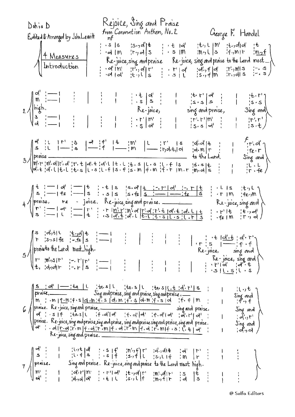 (Concert) Rejoice Sing And Praise - Leavitt