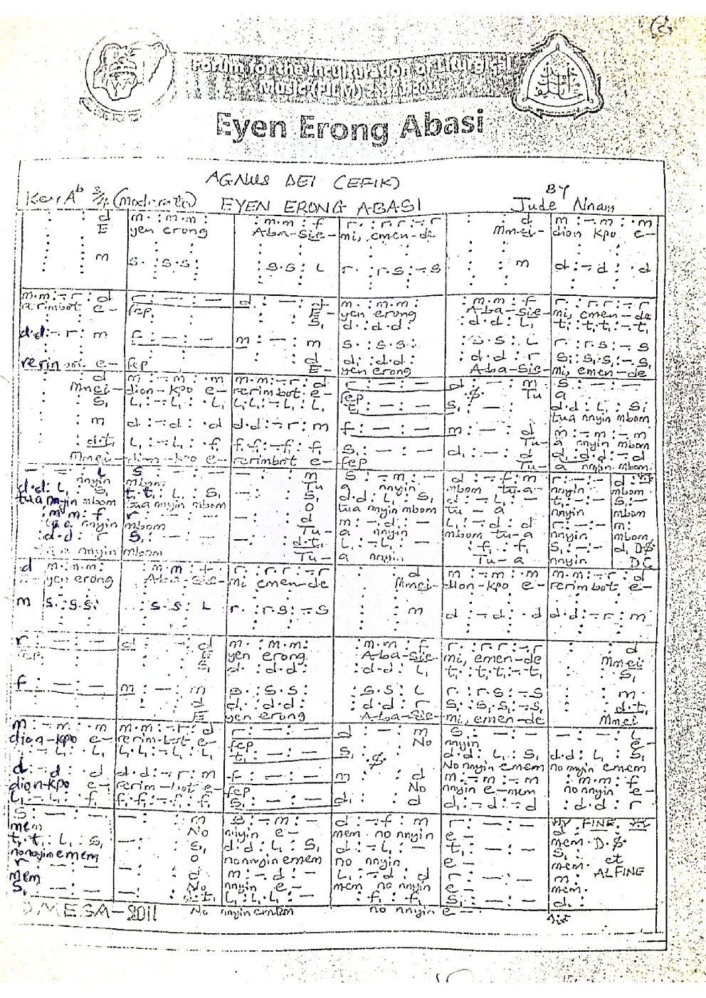 Eyen Erong Abasi - Choir Script PDF Thumbnail