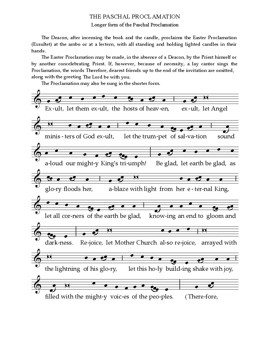 THE PASCHAL PROCLAMATION