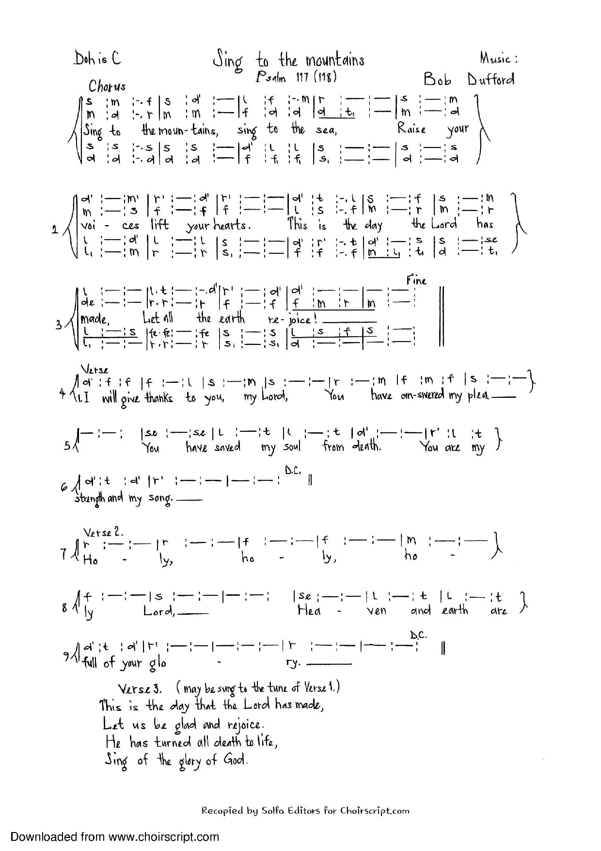 (Concert) Sing-to-the-mountains-bob-dufford - Download Choir Script PDF