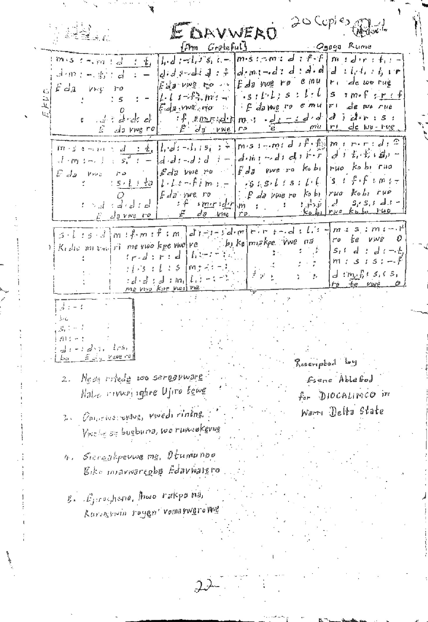 Edavwero - Choir Script PDF Thumbnail