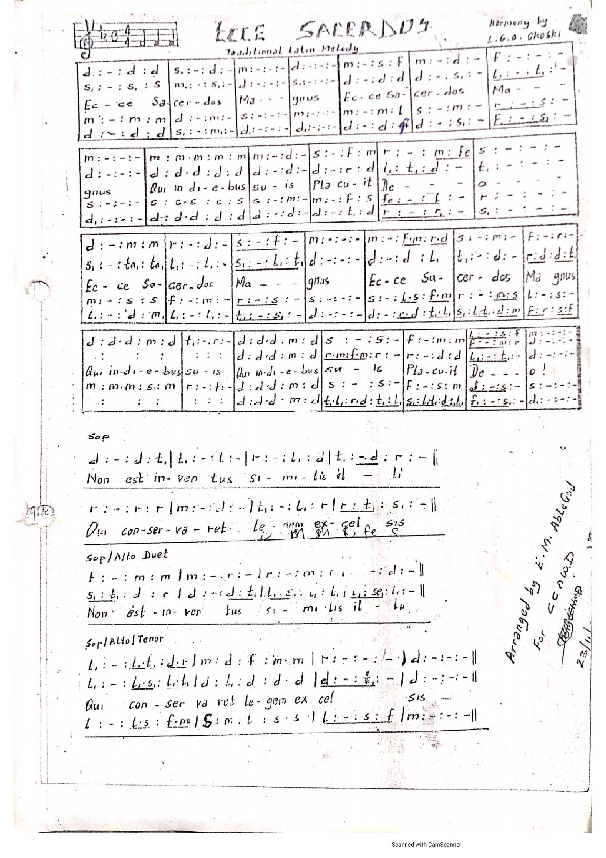 ECCE SACERDOS - Choir Script PDF Thumbnail