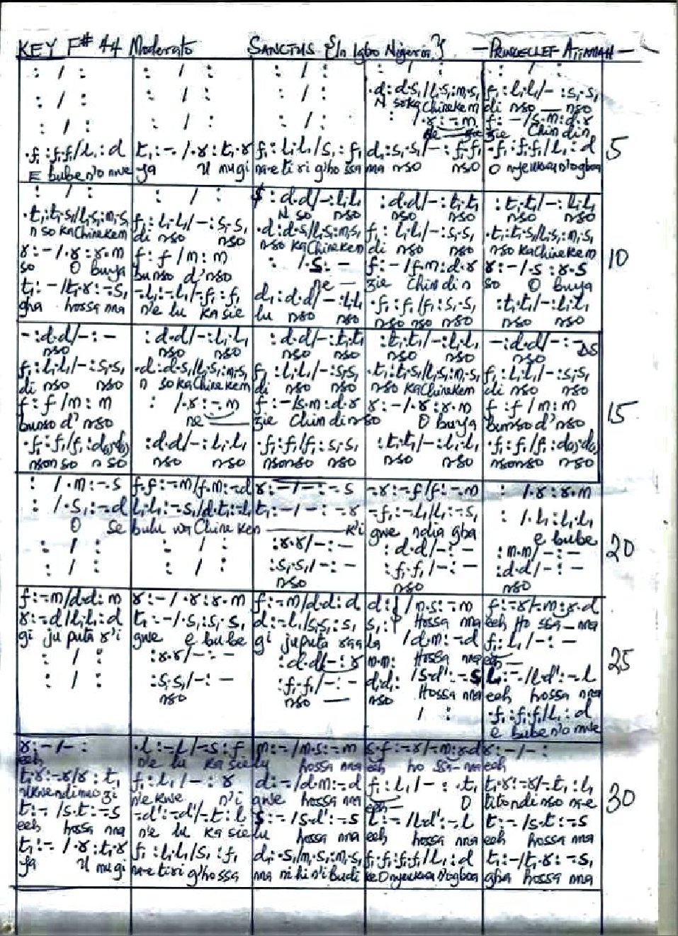 SANCTUS [In Igbo Nigeria]