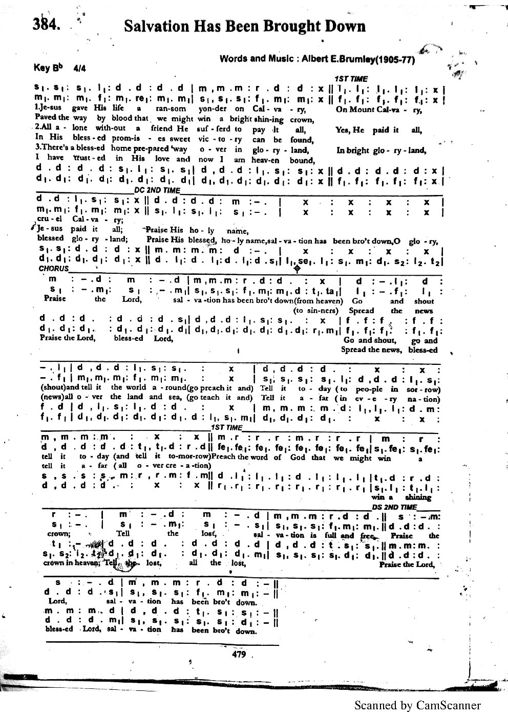 Salvation Has Been Brought Down - Choir Script PDF Thumbnail
