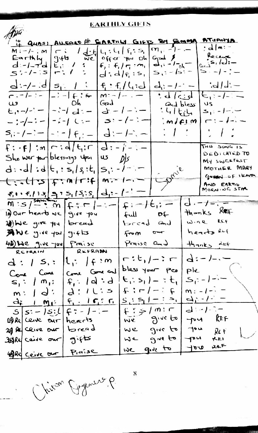 EARTHLY GIFTS - Choir Script PDF Thumbnail