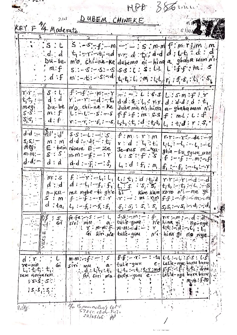 Dubem Chineke - Choir Script PDF Thumbnail
