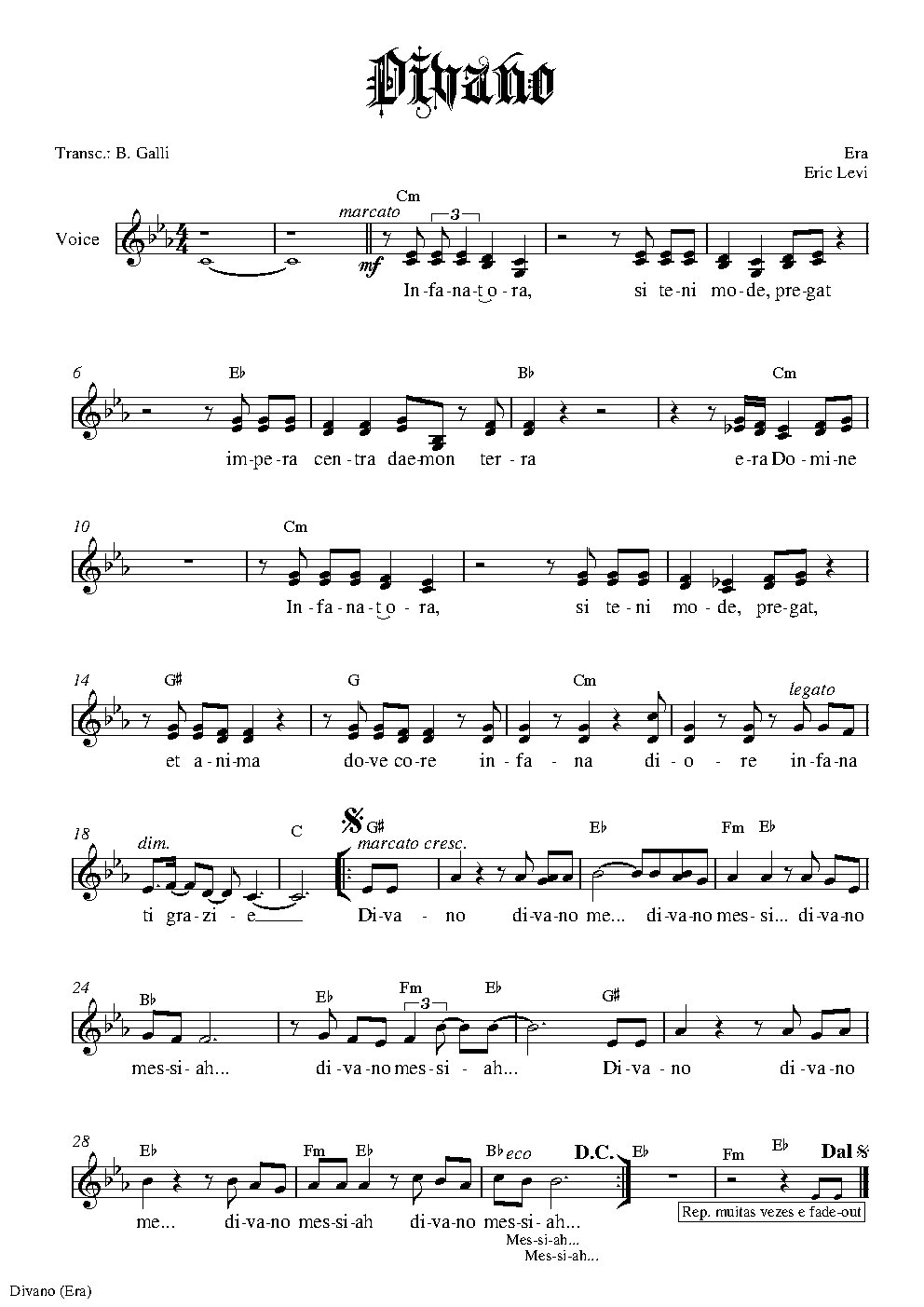 Divano - Choir Script PDF Thumbnail