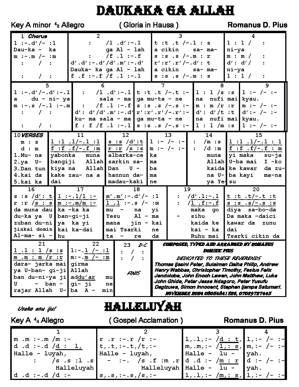 DAUKAKA GA ALLAH - Choir Script PDF Thumbnail