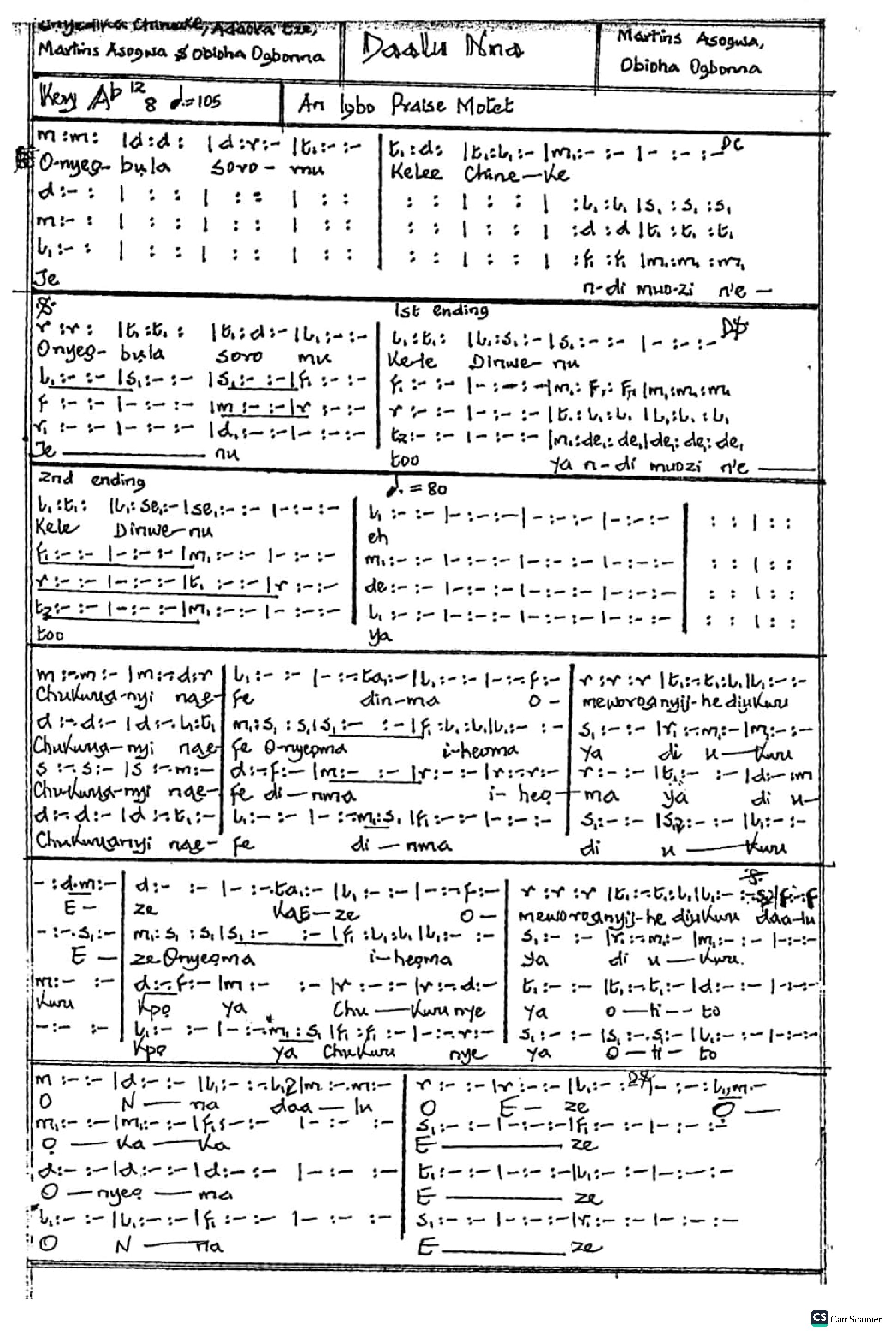Daalu Nna - Choir Script PDF Thumbnail