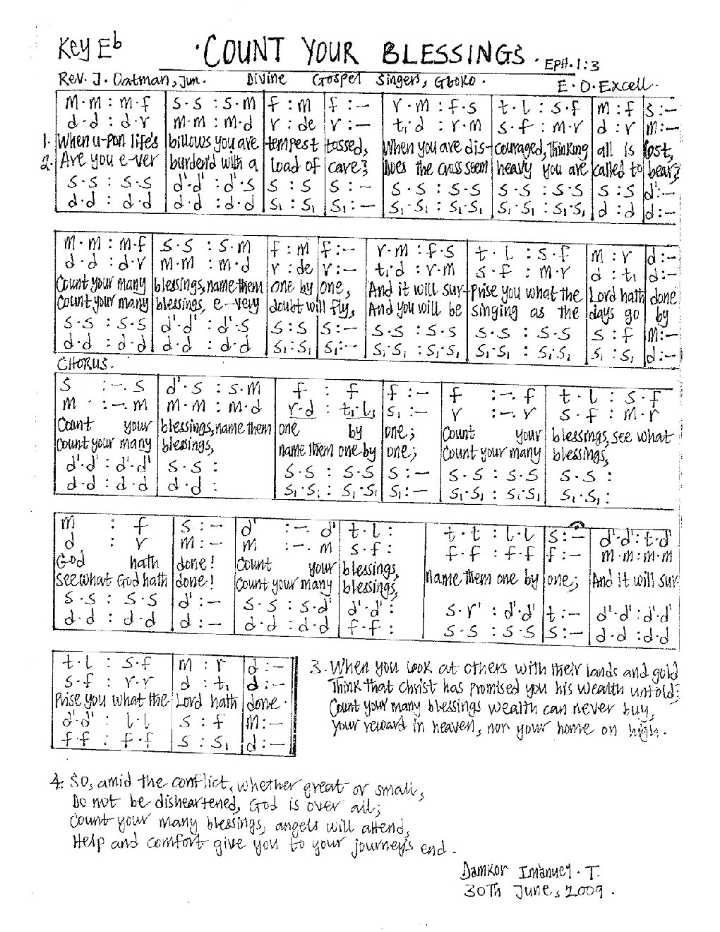 Count your blessings - Choir Script PDF Thumbnail