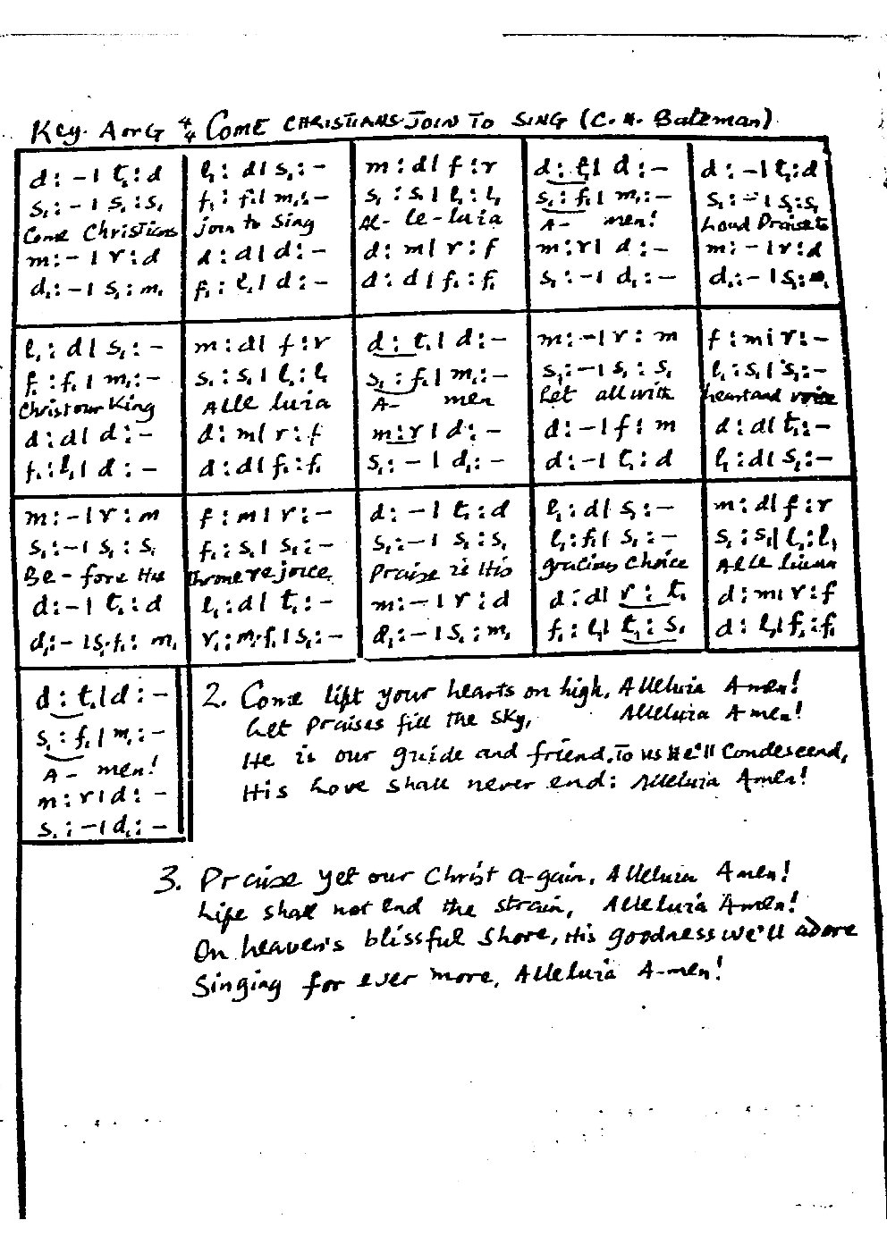 COME CHRISTIANS JOIN TO SING - Choir Script PDF Thumbnail