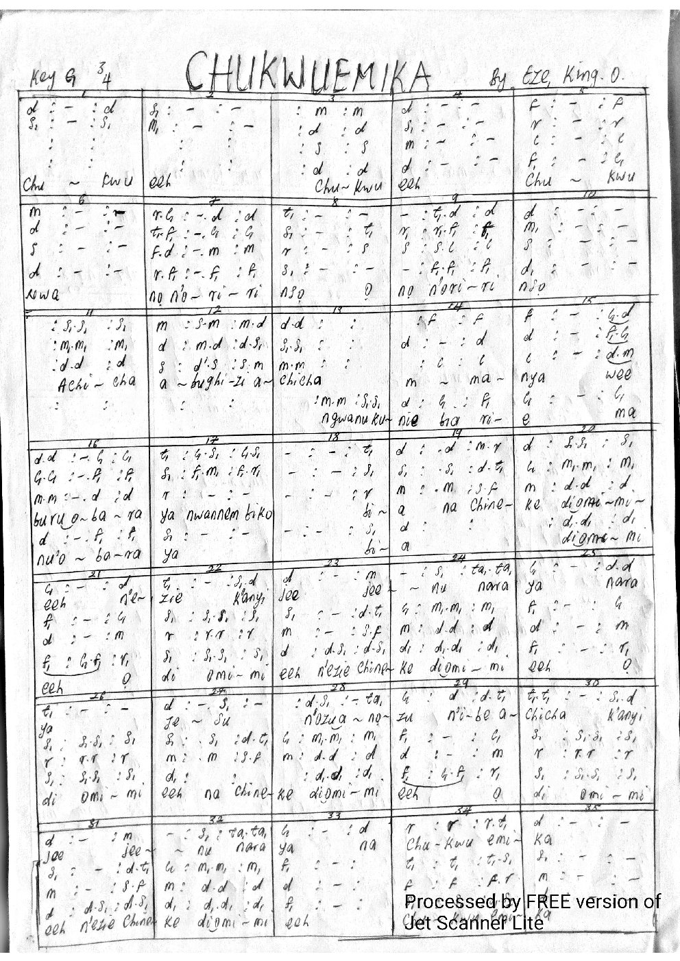 CHUKWUEMIKA - Choir Script PDF Thumbnail