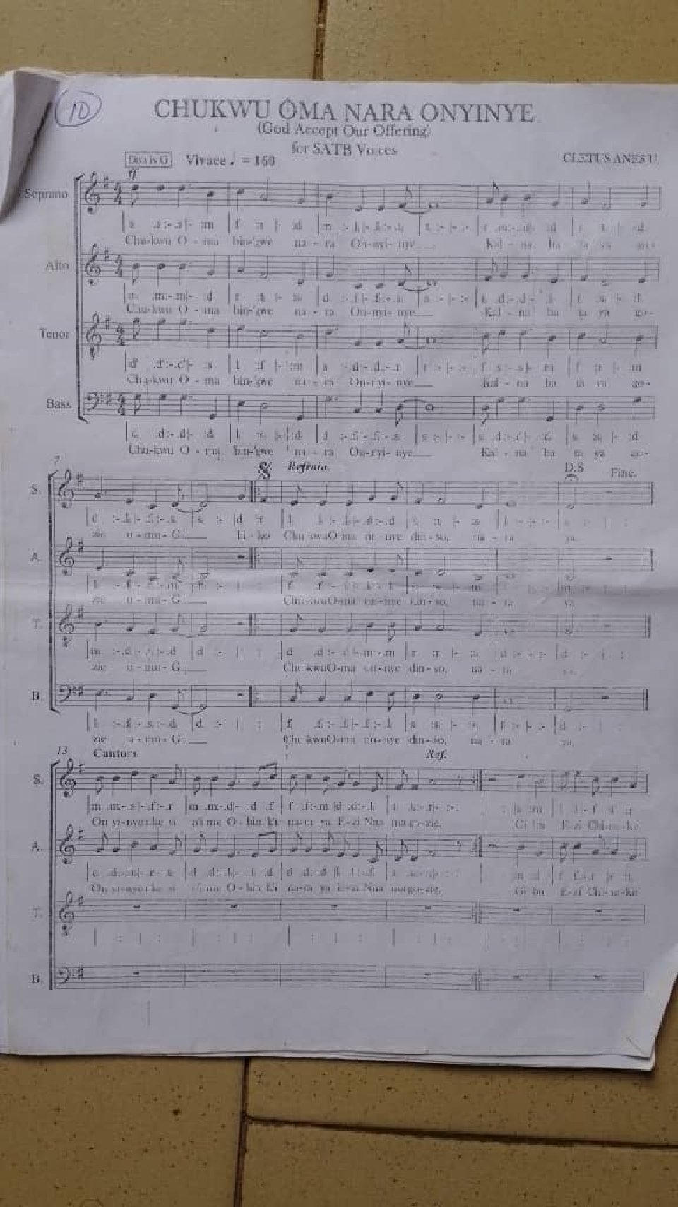 CHUKWU ỌMA NARA ONYINYE - Choir Script PDF Thumbnail