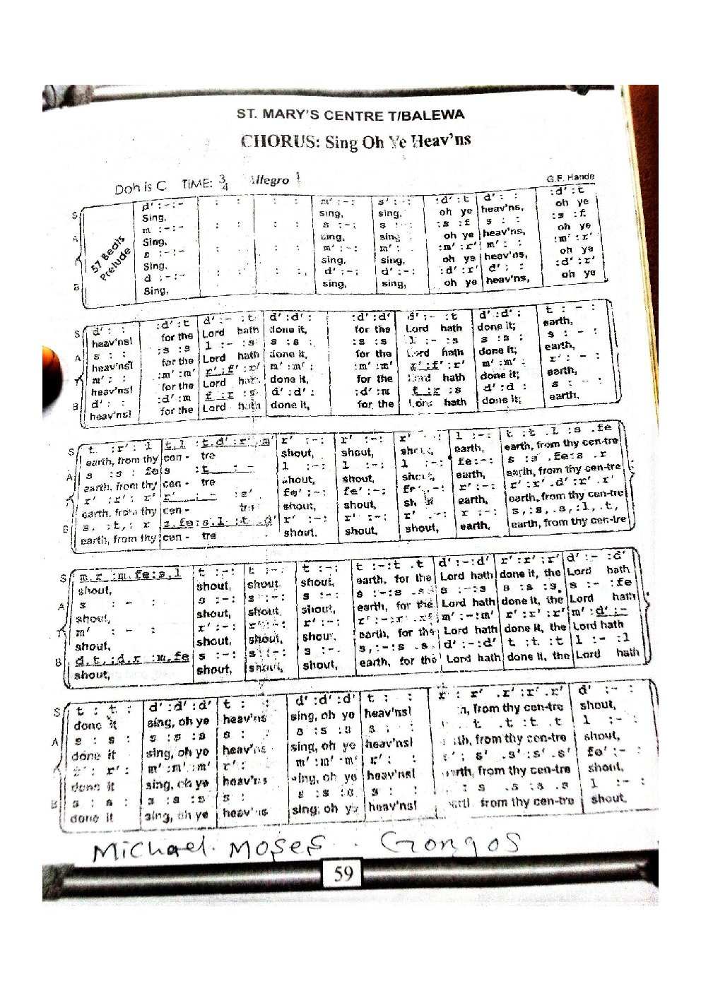 CHORUS: Sing Oh Ye Heav'ns - Choir Script PDF Thumbnail