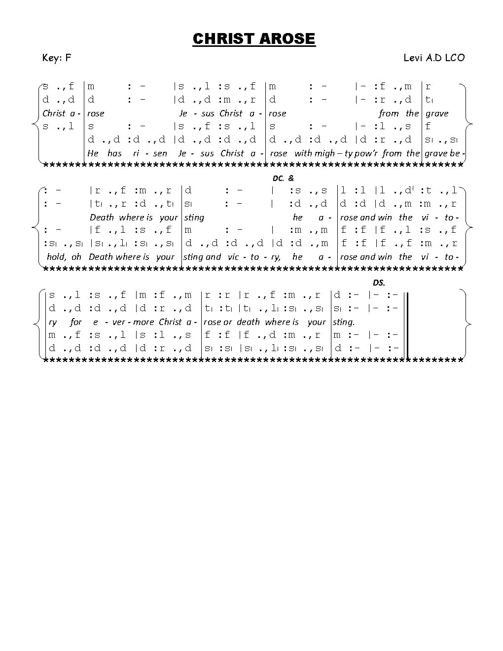 christ arose - Choir Script PDF Thumbnail