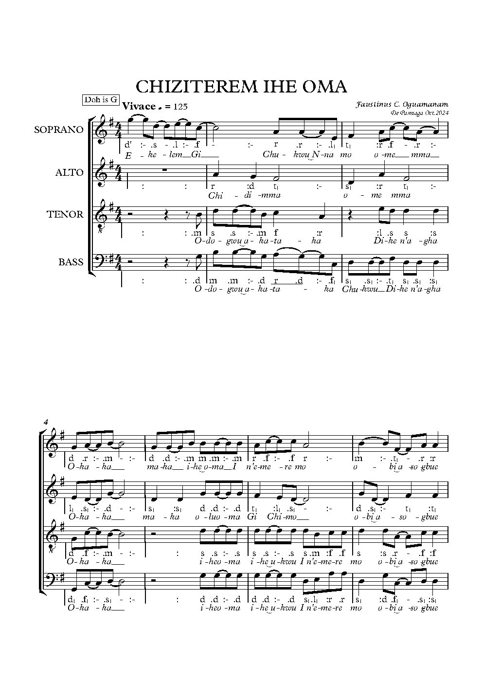 CHIZITEREM IHE OMA - Choir Script PDF Thumbnail