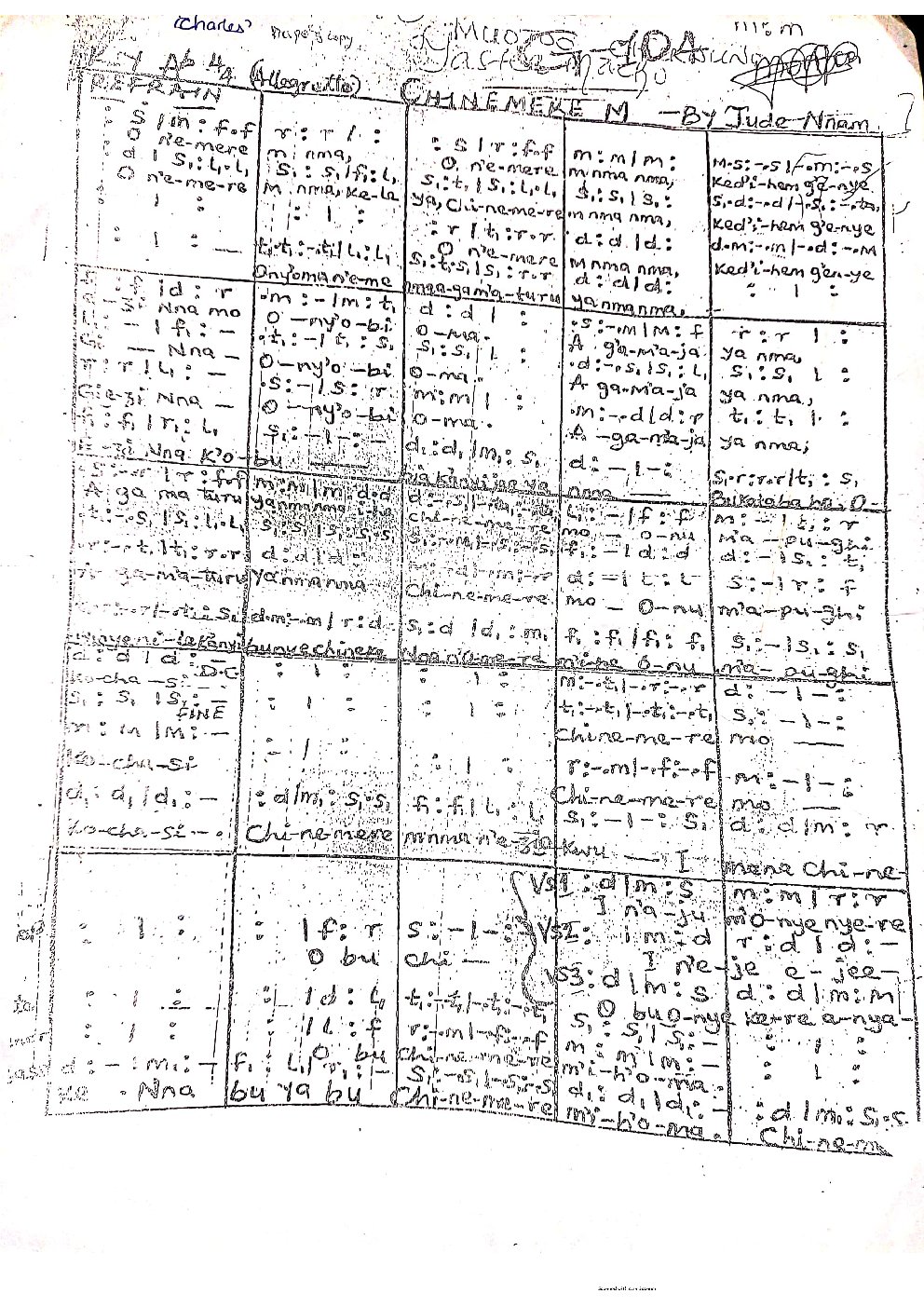 CHINEMERE M - Choir Script PDF Thumbnail