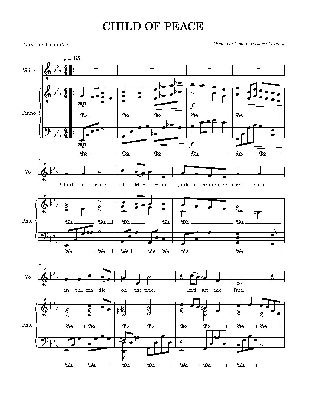 CHILD OF PEACE - Choir Script PDF Thumbnail