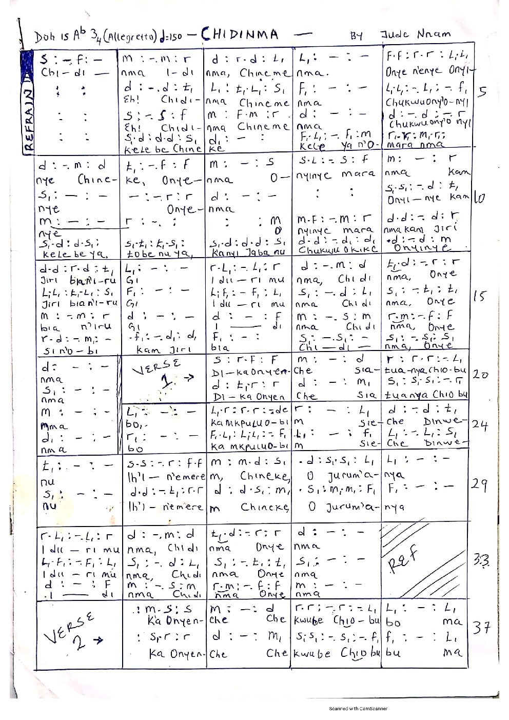 CHIDINMA - Choir Script PDF Thumbnail