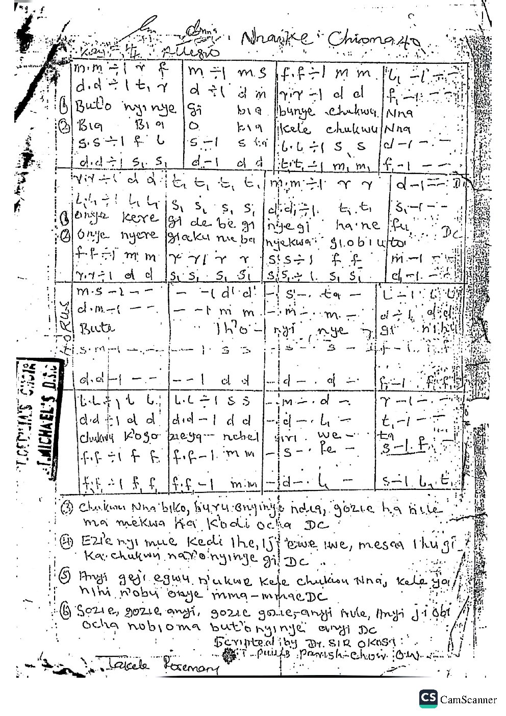 Nnam Ke Chioma 40 - Choir Script PDF Thumbnail
