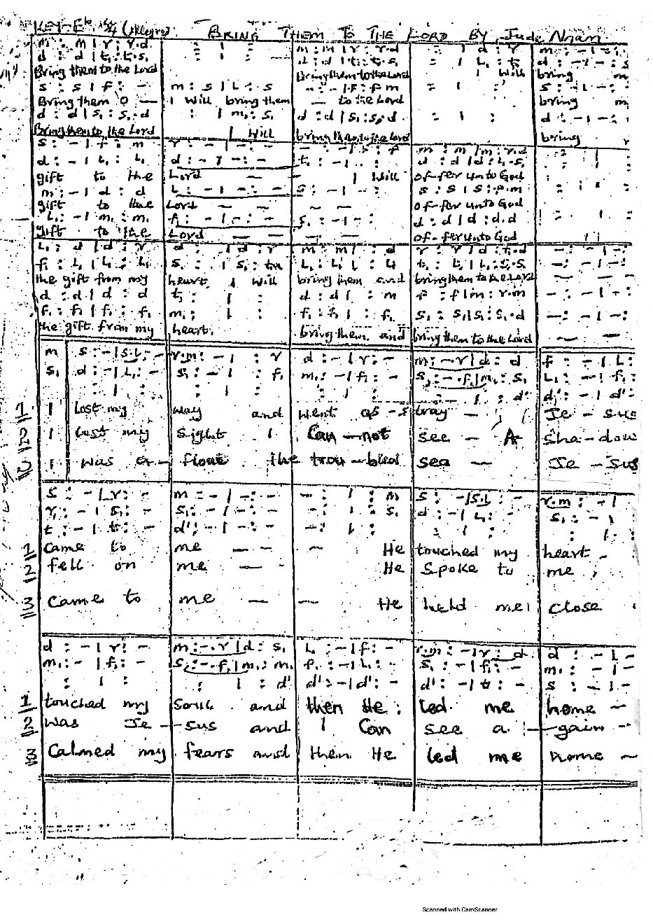 BRING THEM TO THE LORD - Choir Script PDF Thumbnail