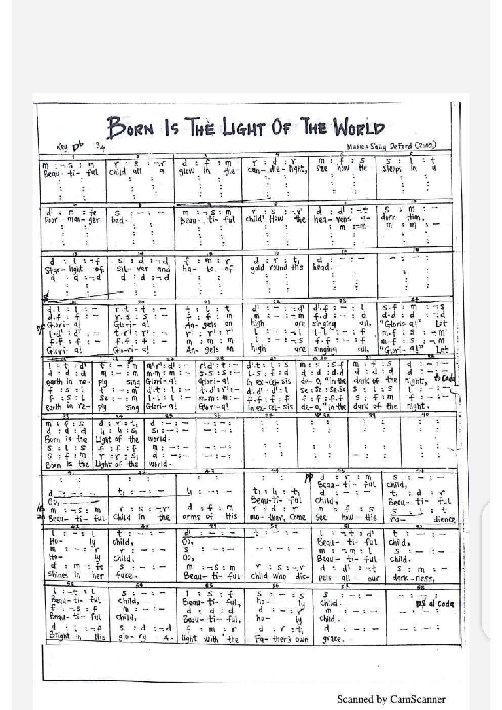 Born Is The Light Of The World - Choir Script PDF Thumbnail