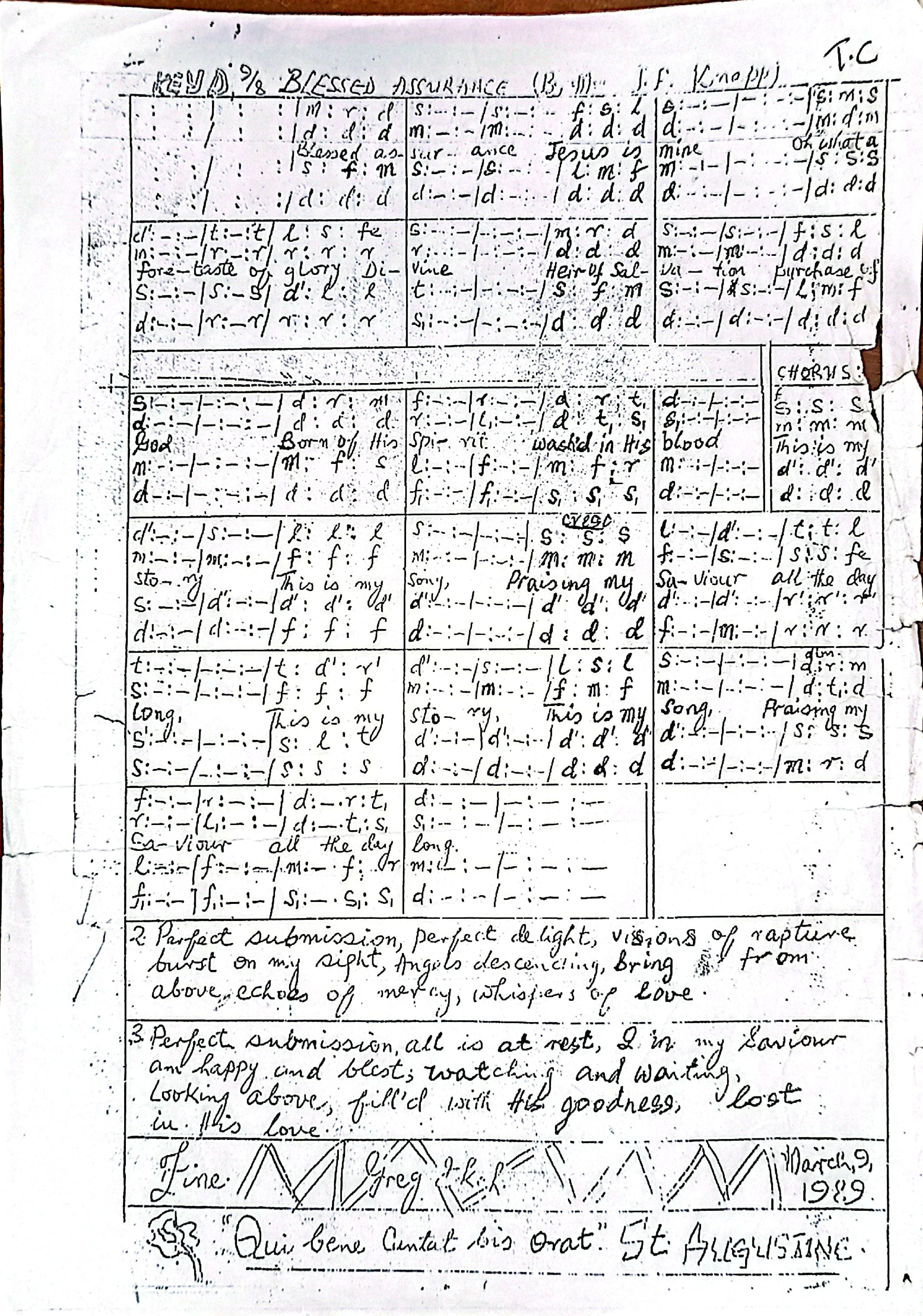 Blessed Assurance - Choir Script PDF Thumbnail