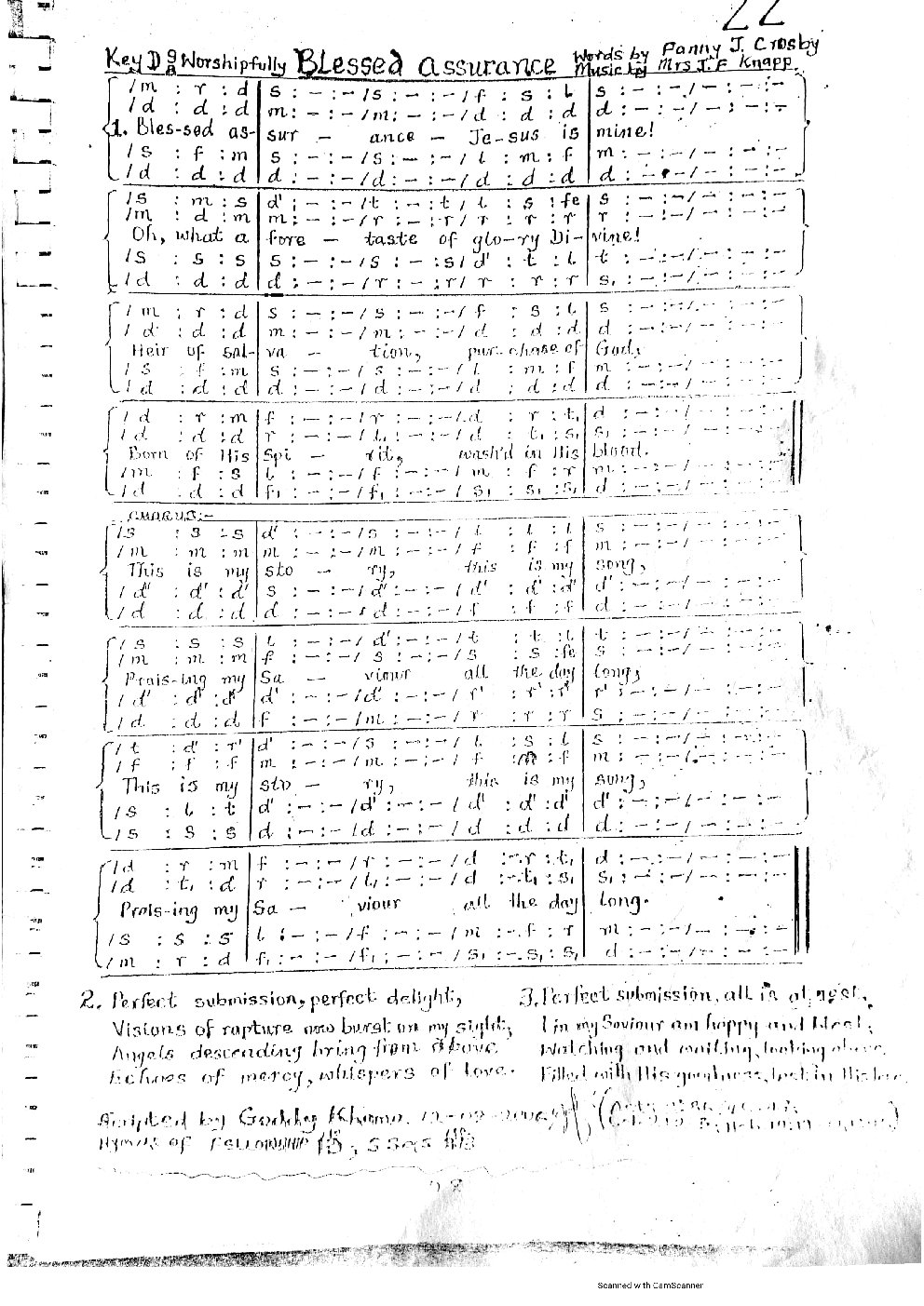 Blessed Assurance - Choir Script PDF Thumbnail