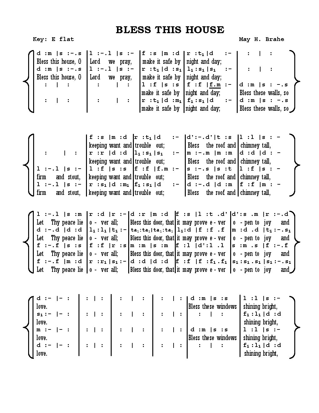Bless this house - Choir Script PDF Thumbnail