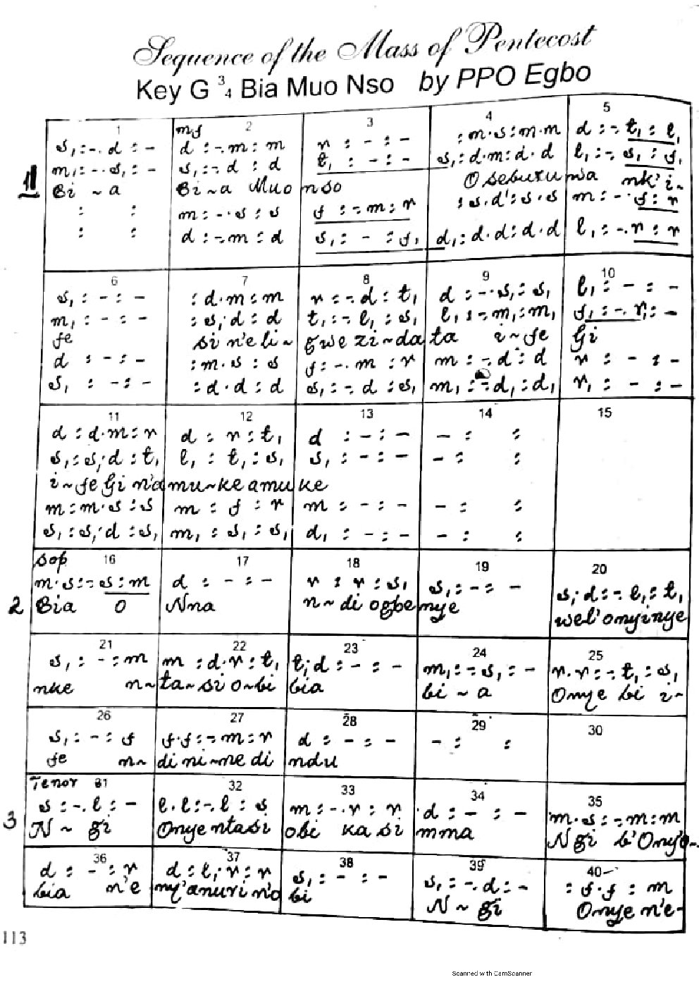Sequence of the Mass of Pentecost - Bia Muo Nso
