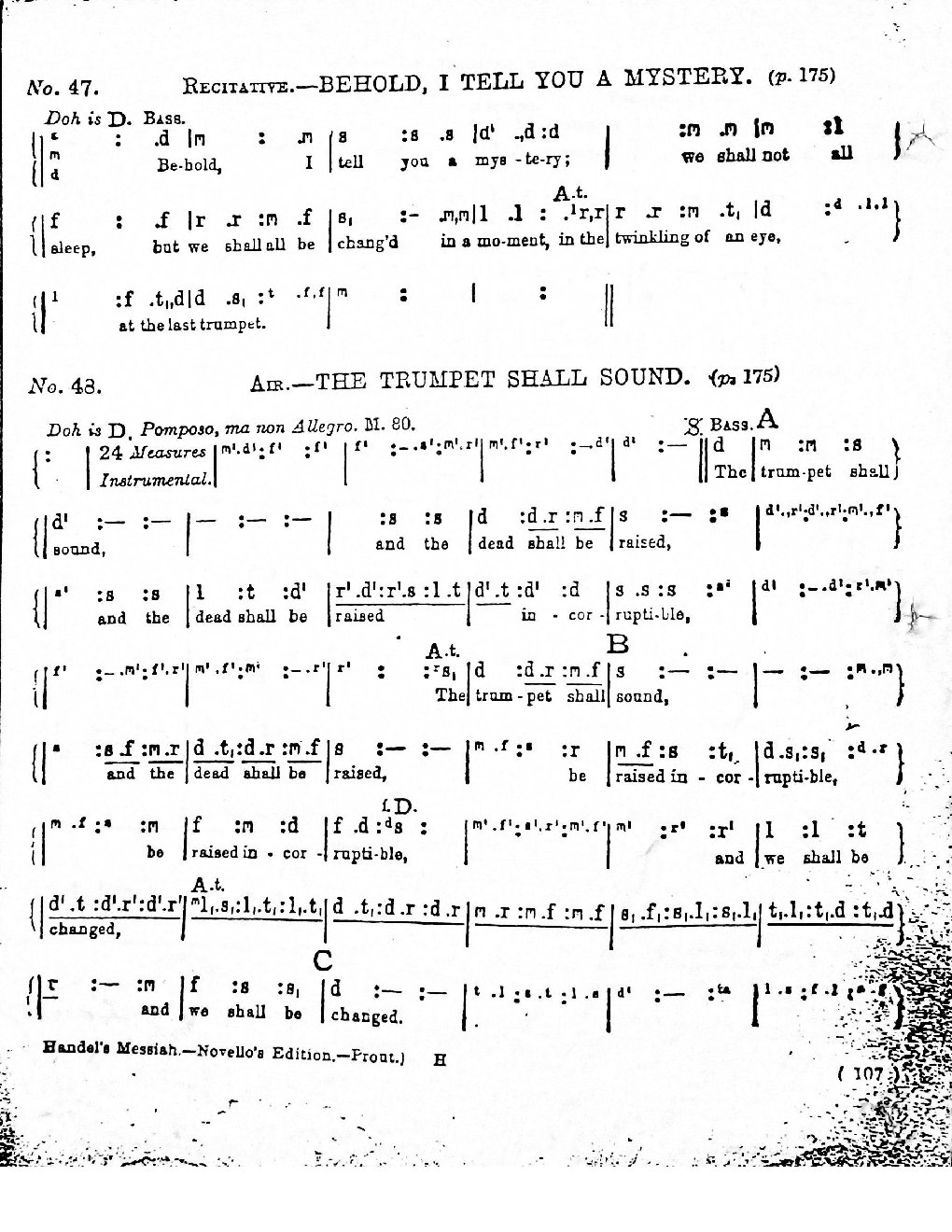RECITATIVE.—BEHOLD, I TELL YOU A MYSTERY. / AIR.—THE TRUMPET SHALL SOUND.