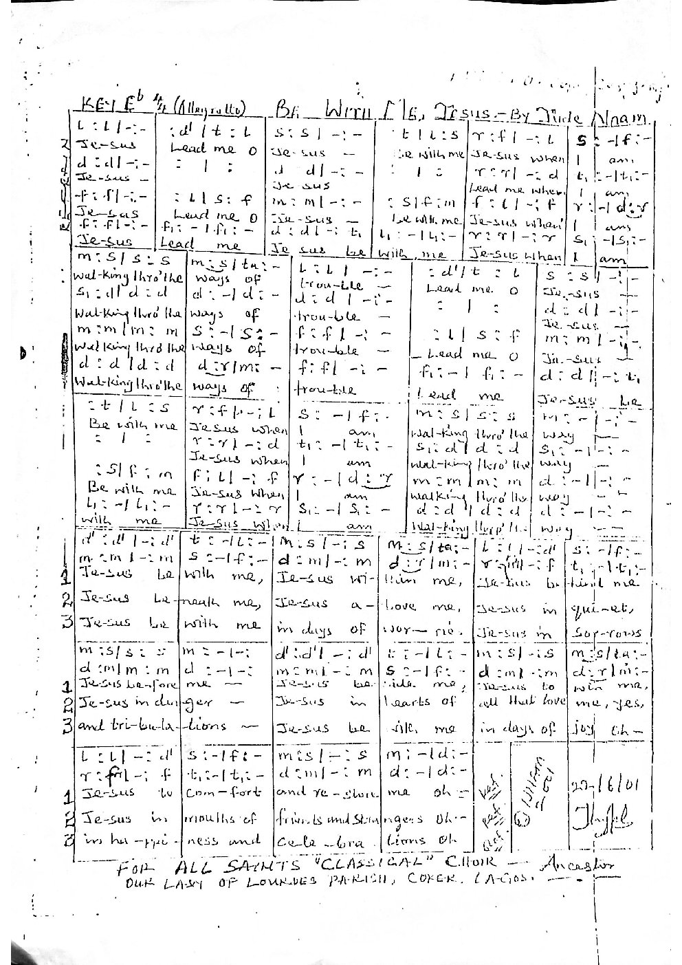 Be With Me, Jesus - Choir Script PDF Thumbnail