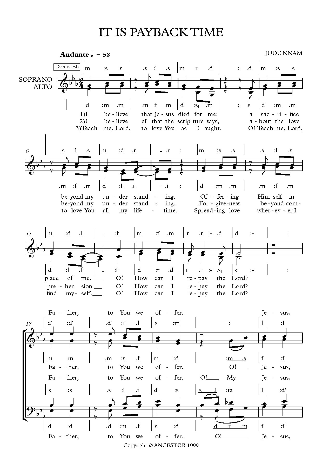 (Off) It Is Payback Time - Download Choir Script PDF