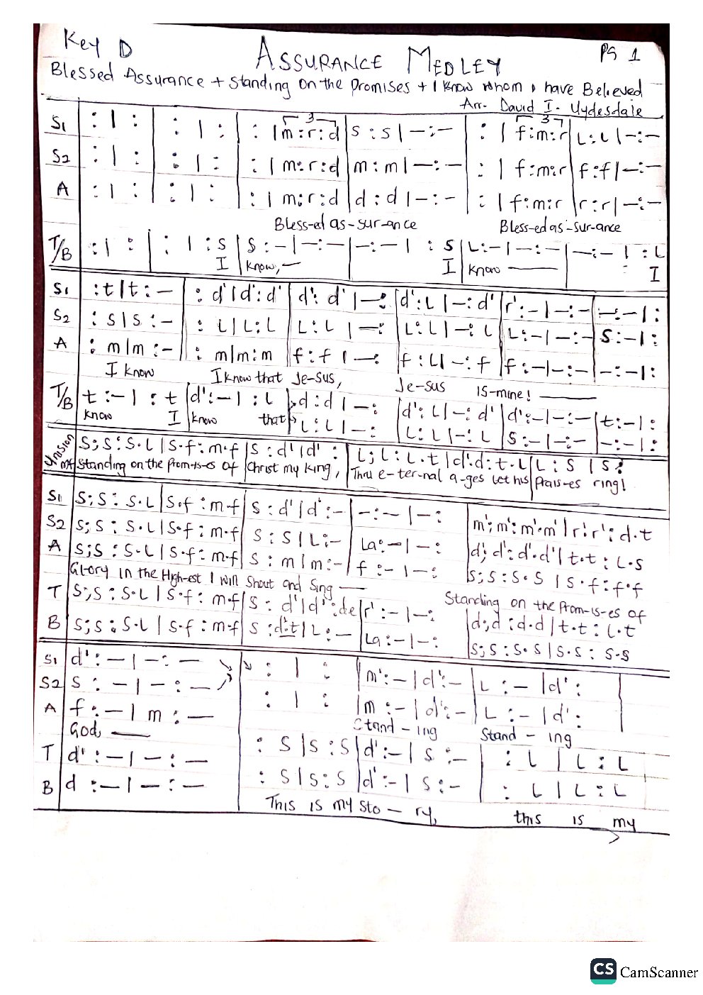 Assurance Medley - Choir Script PDF Thumbnail