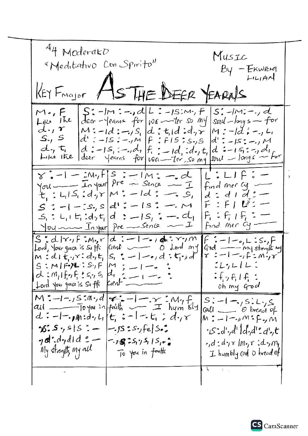 AS THE DEER YEARNS