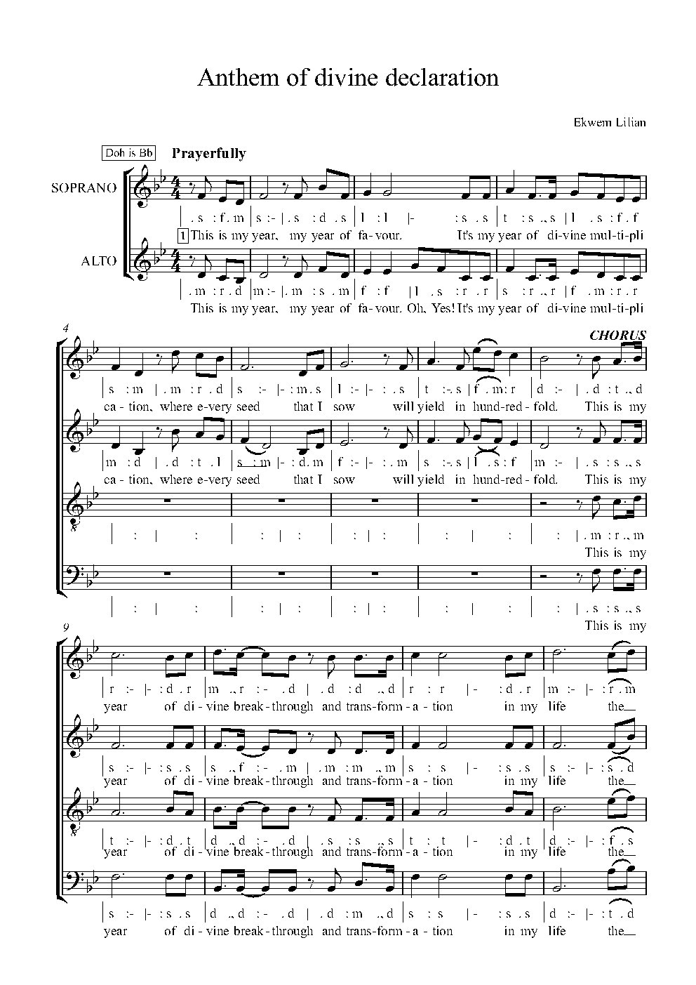 Anthem of divine declaration