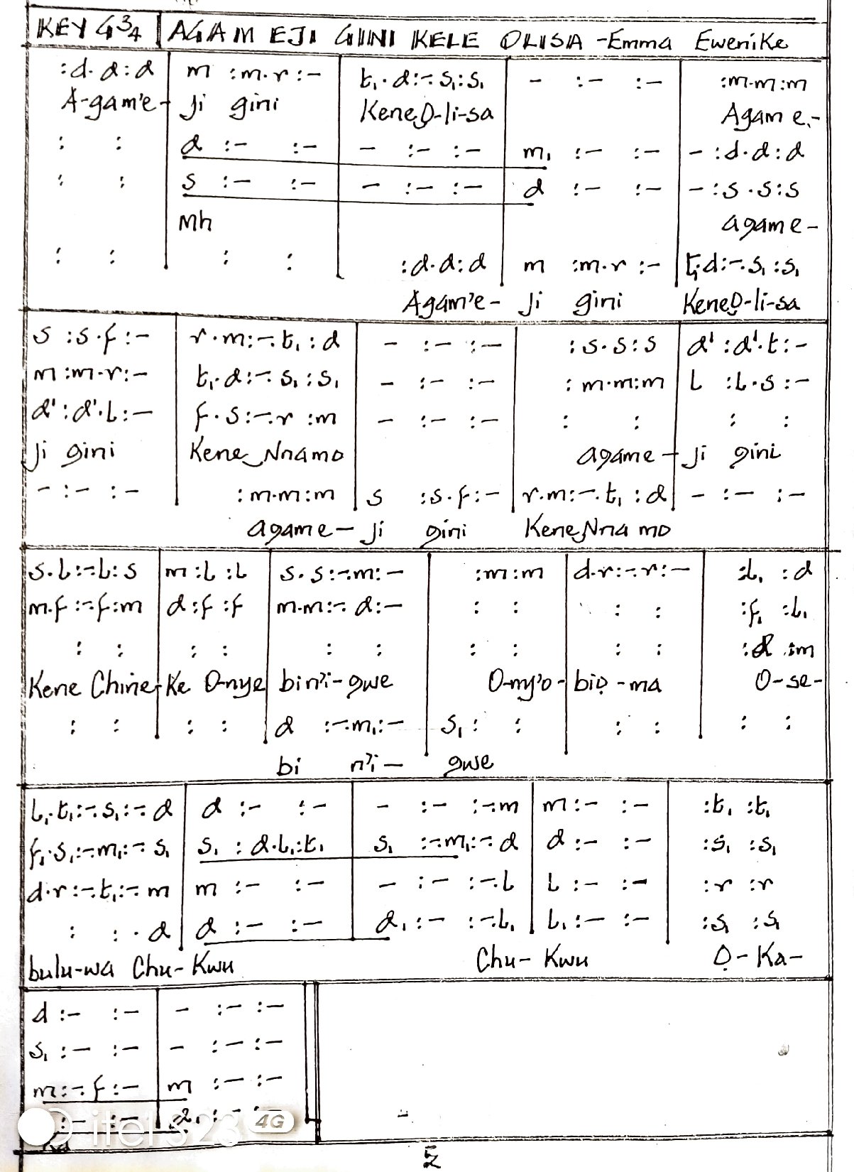 (Off) Aga M Eji Gịnị Kele Olisa - Emma Ewenike - Download Choir Script PDF