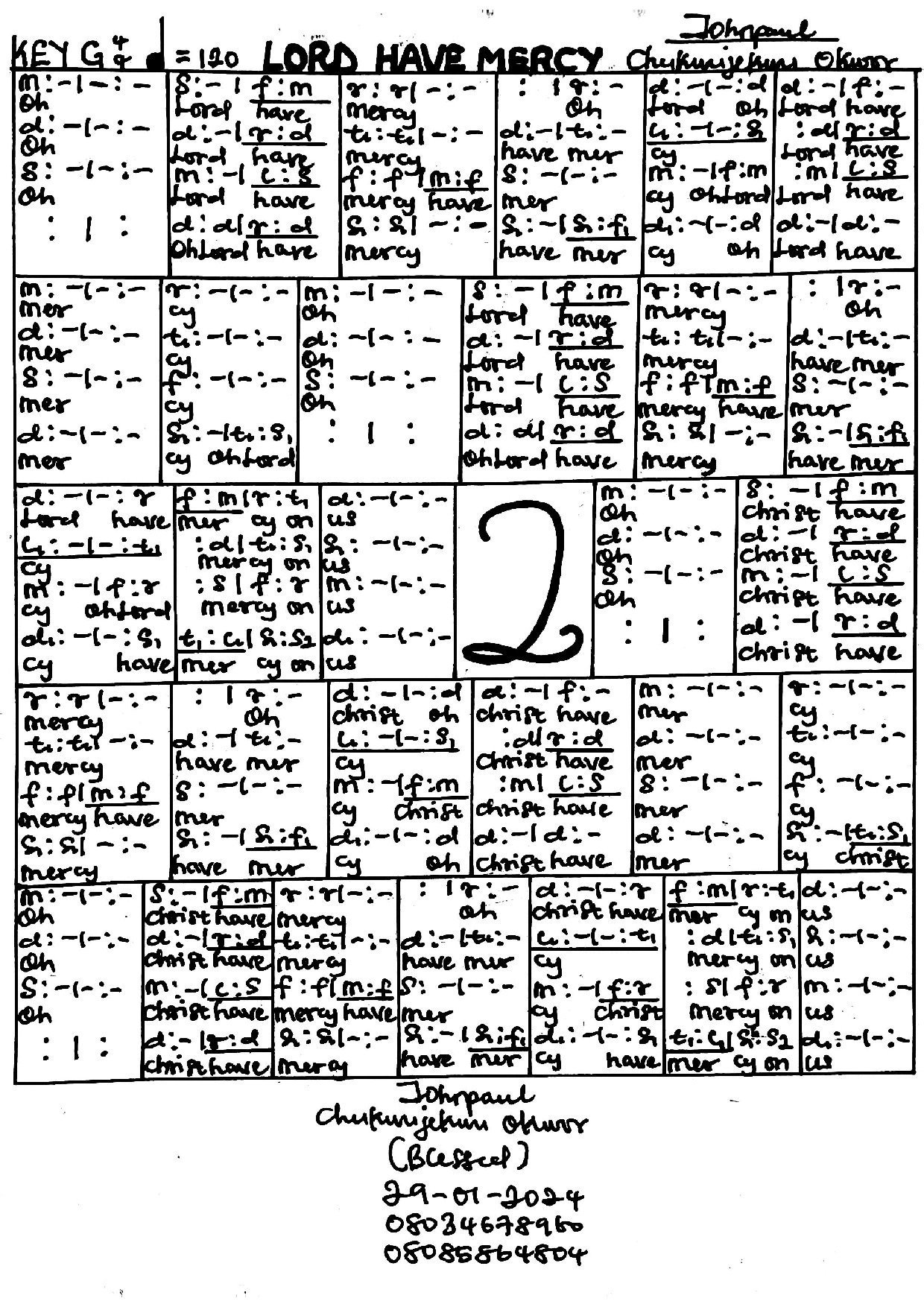 Lord Have Mercy. - Download Choir Script PDF