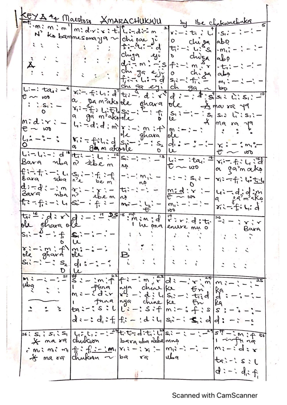 Amarachukwu - Choir Script PDF Thumbnail